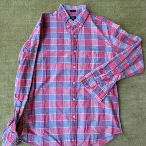 J. Crew Linen Blend Checkered Shirt